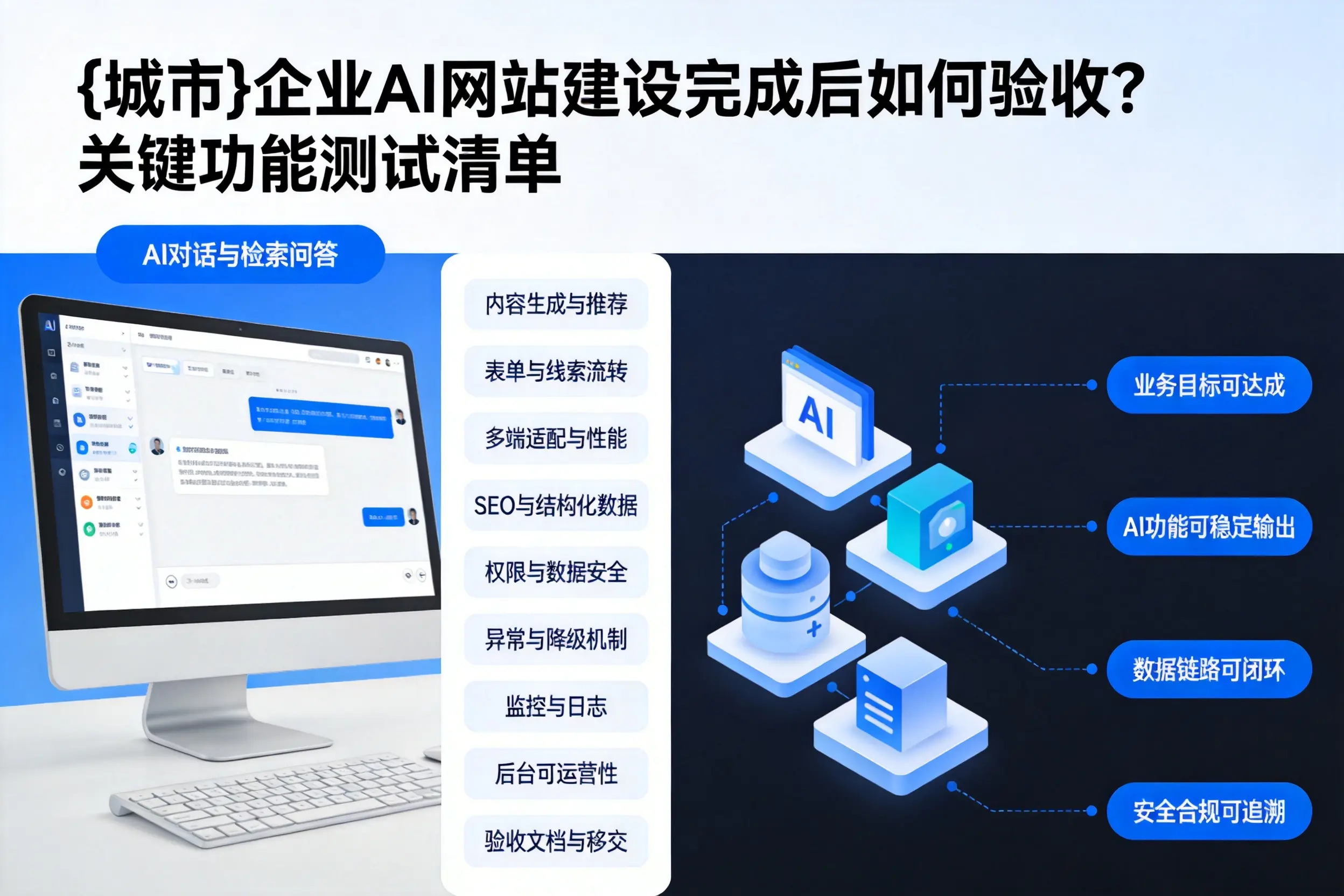 三亚企业AI网站建设完成后如何验收?关键功能测试清单