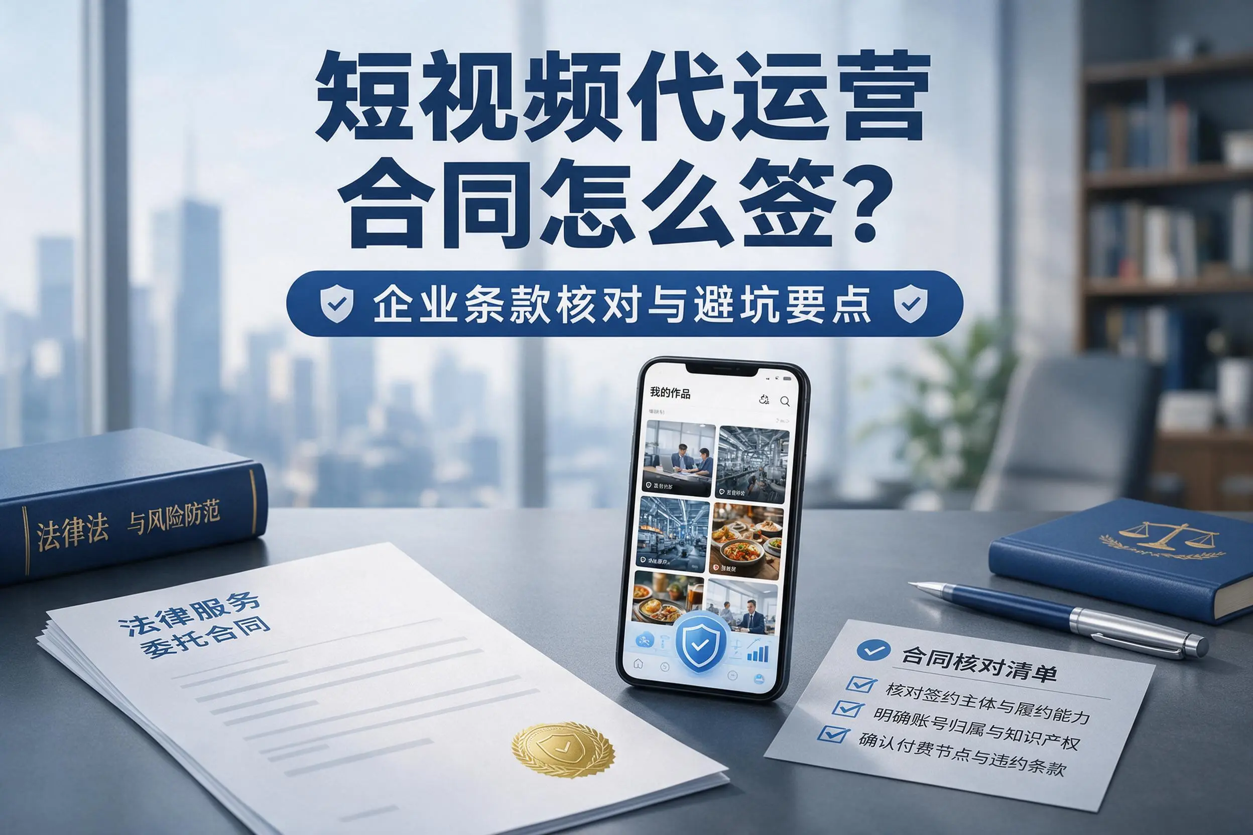 短视频代运营合同怎么签？三亚企业条款核对与避坑要点