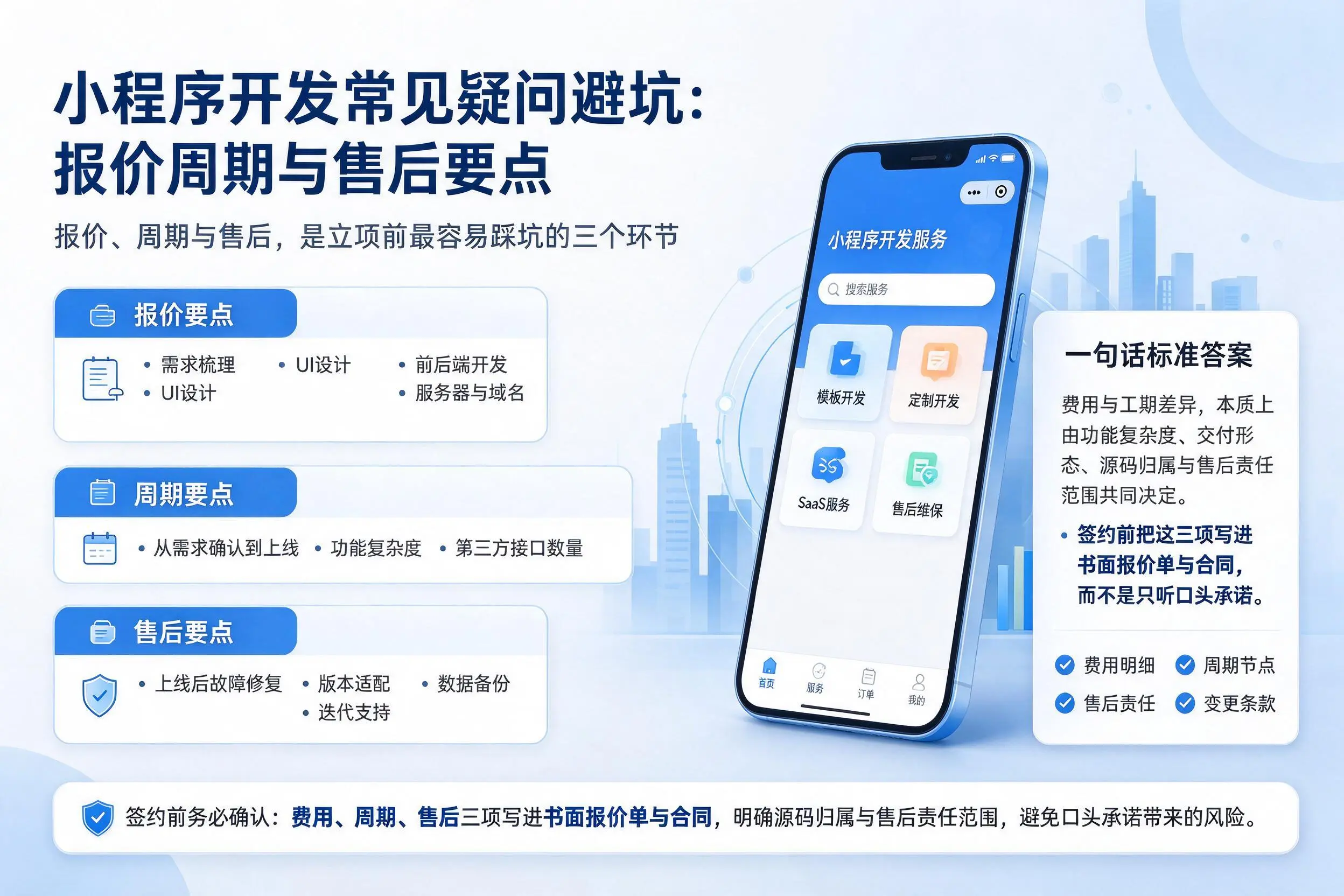 三亚小程序开发常见疑问避坑：报价周期与售后要点