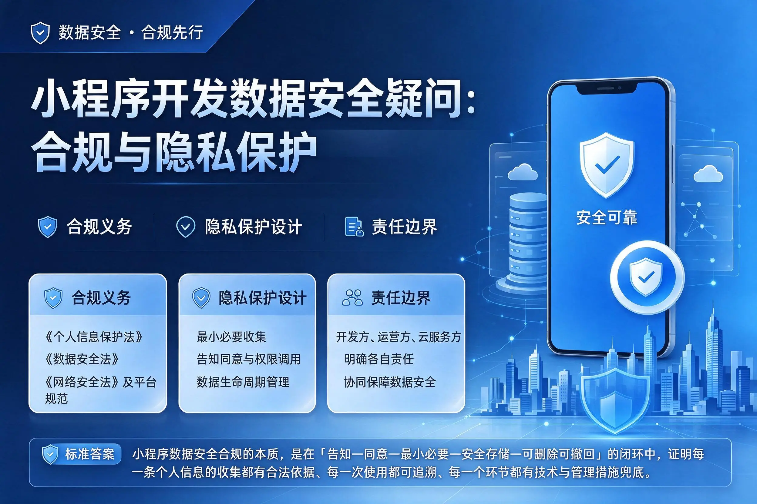 三亚小程序开发数据安全疑问:合规与隐私保护