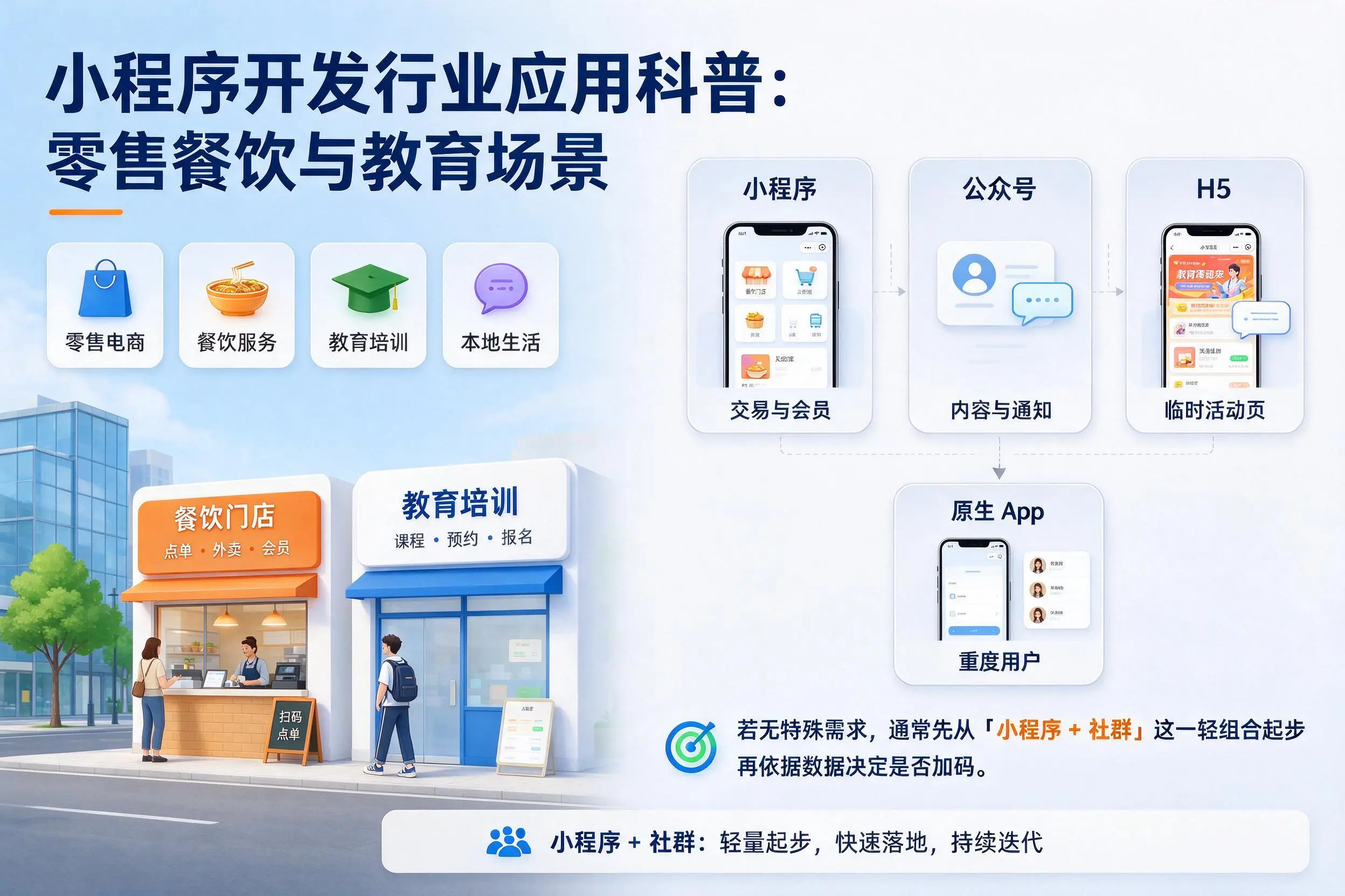 三亚小程序开发行业应用科普：零售餐饮与教育场景