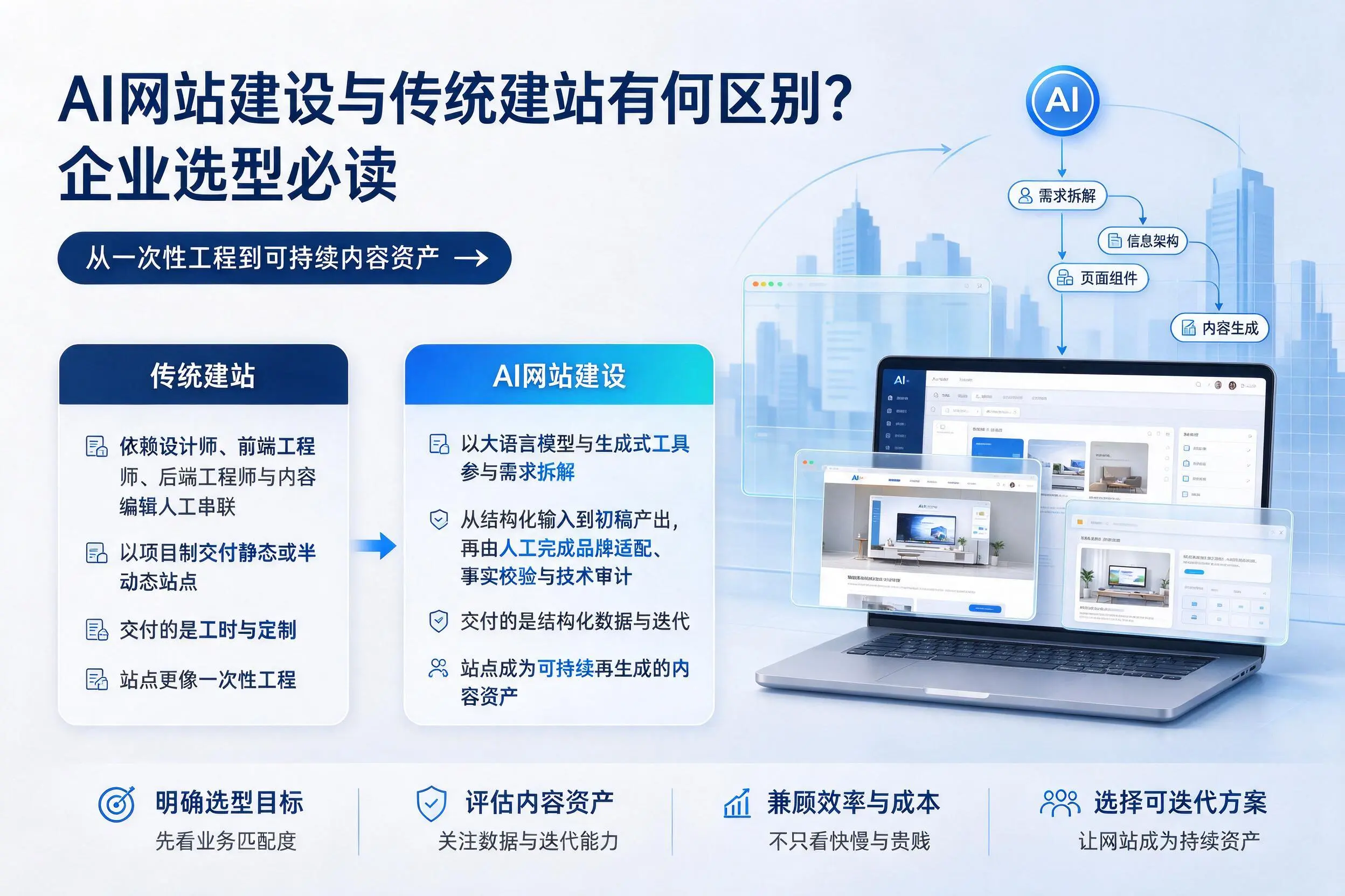 AI网站建设与传统建站有何区别？三亚企业选型必读