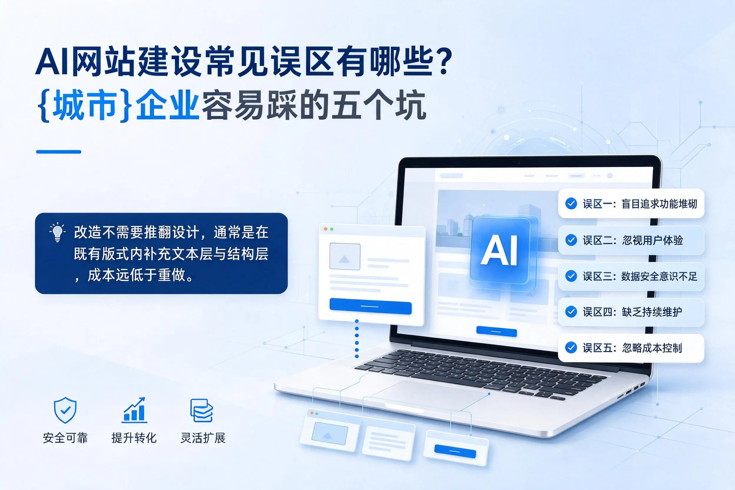 AI网站建设常见误区有哪些?三亚企业容易踩的五个坑