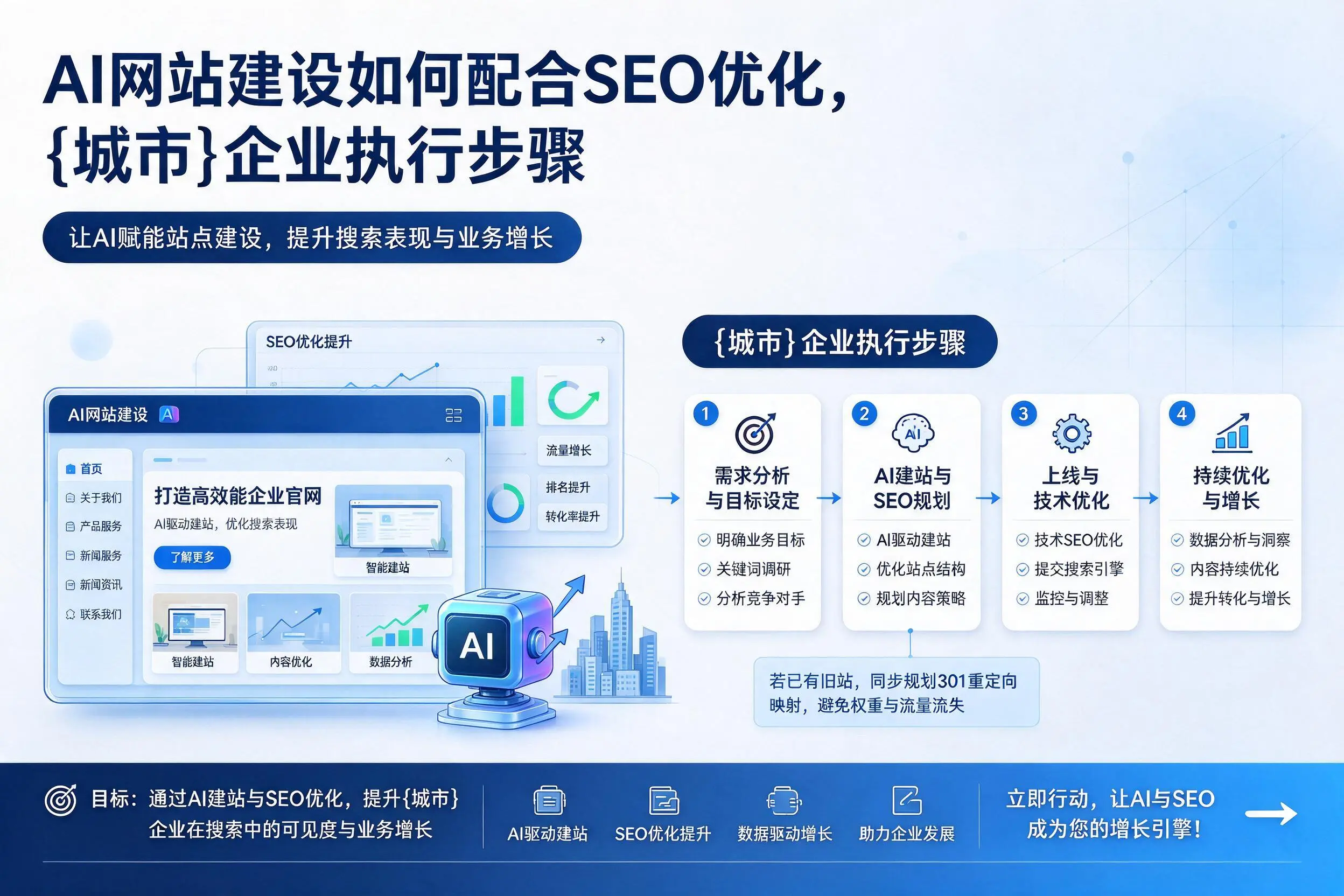 AI网站建设如何配合SEO优化，三亚企业执行步骤