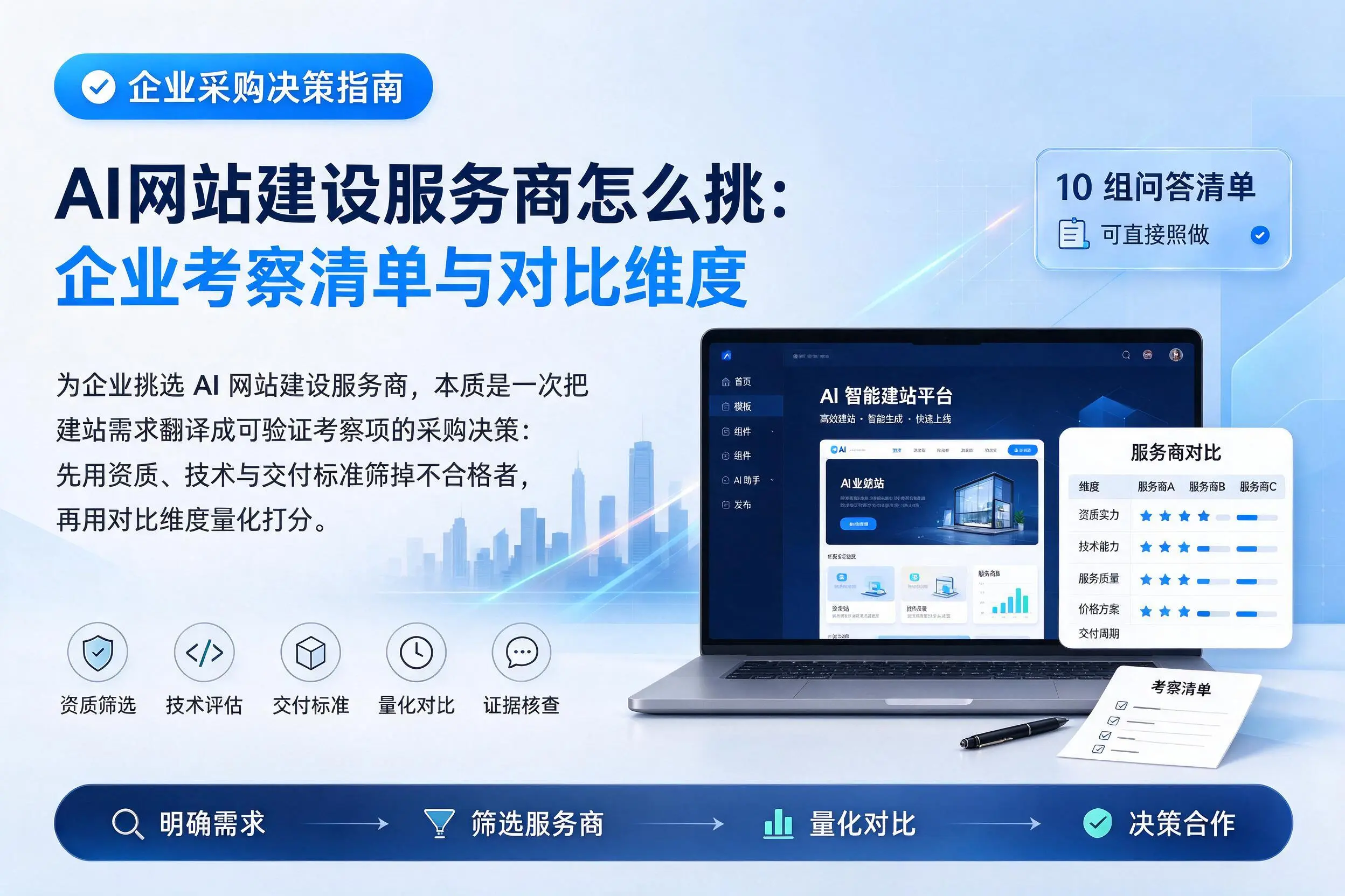 AI网站建设服务商怎么挑：三亚企业考察清单与对比维度