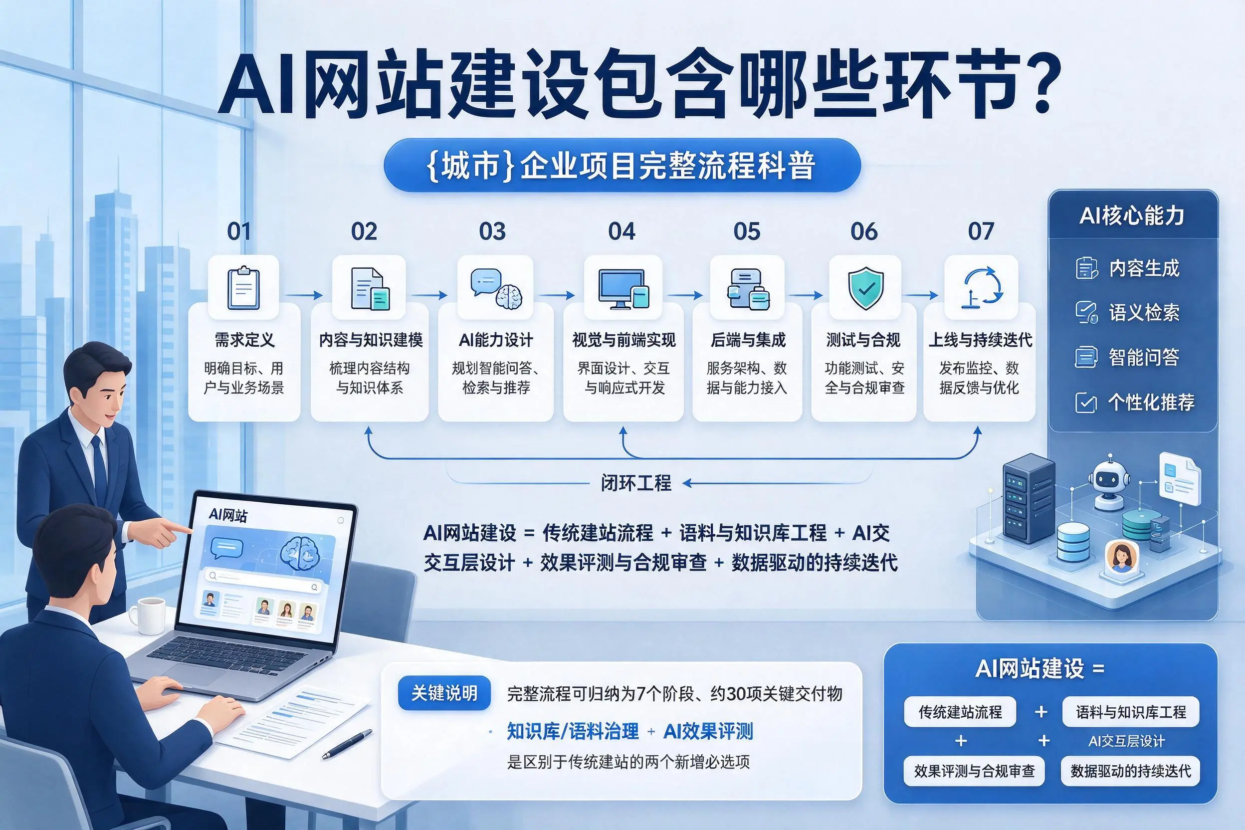AI网站建设包含哪些环节?三亚企业项目完整流程科普