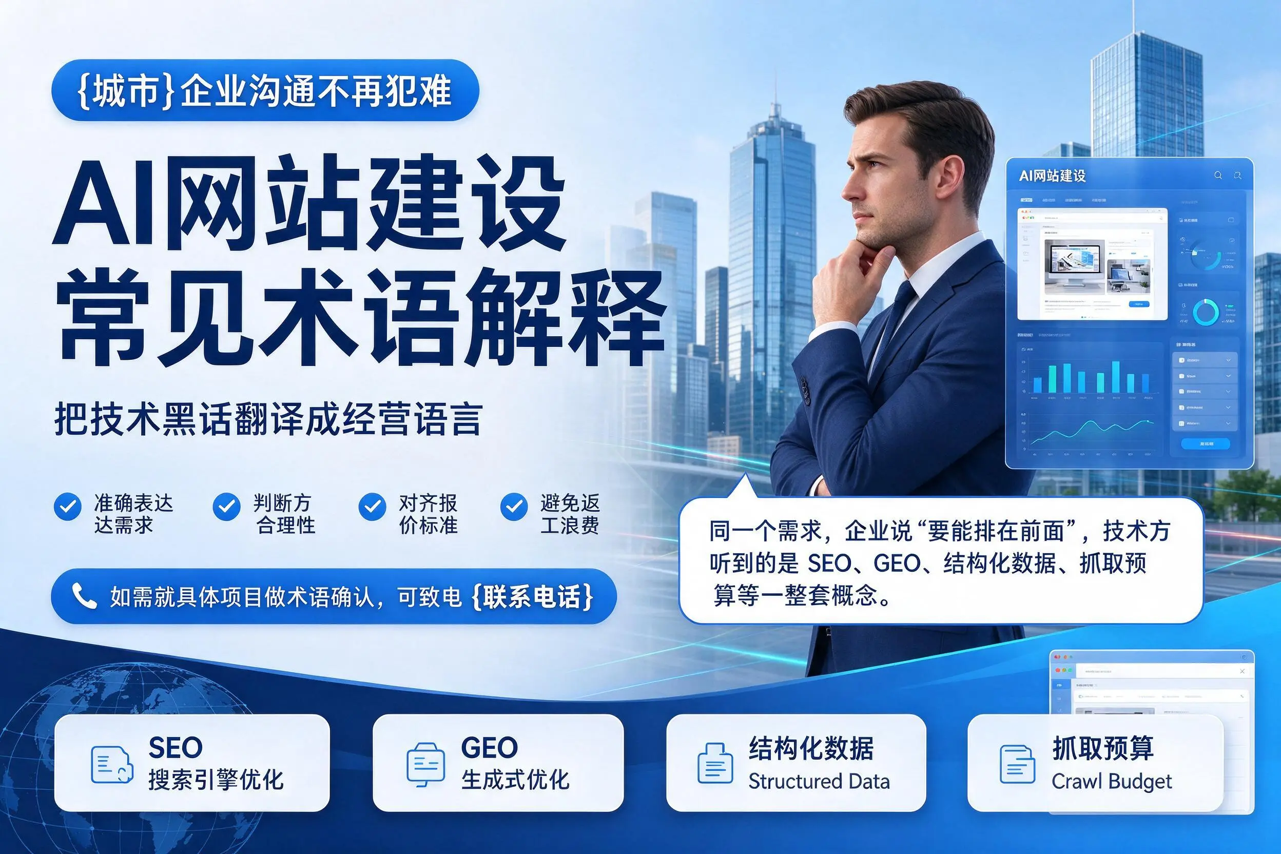 AI网站建设常见术语解释,三亚企业沟通不再犯难